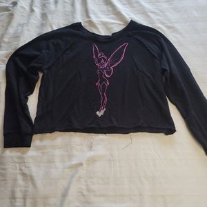 Disney Couture Peter Pan TINKERBELL Cropped Sweatshirt Size XL